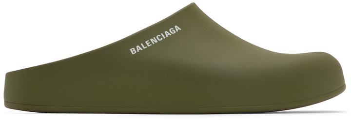 Photo: Balenciaga Khaki Pool Closed Slides