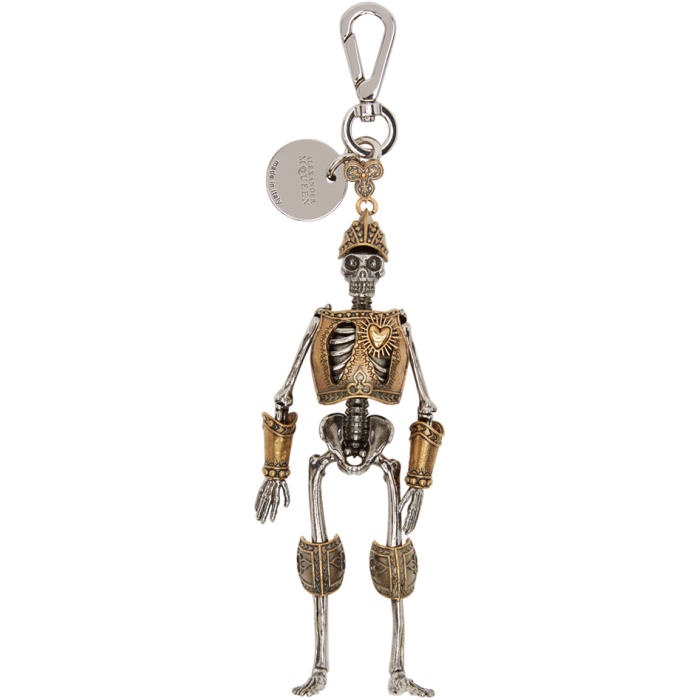 Photo: Alexander McQueen Silver and Gold Skeleton Keychain