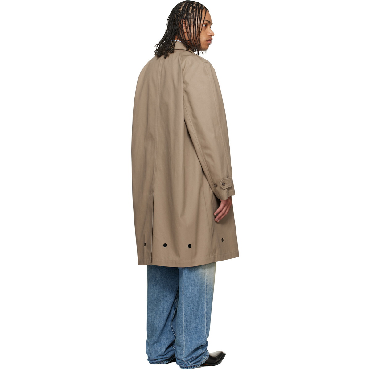 MM6 Maison Margiela Beige Single-Breasted Utility Coat