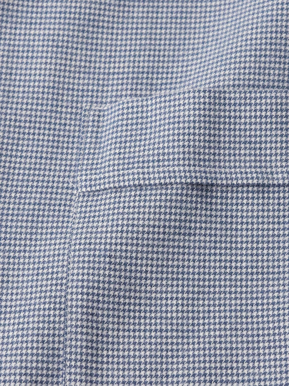 Anderson & Sheppard - Puppytooth Brushed-Cotton Pyjama Set - Blue