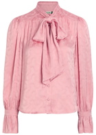 Rixo Evanora Floral-jacquard Satin Blouse Pink
