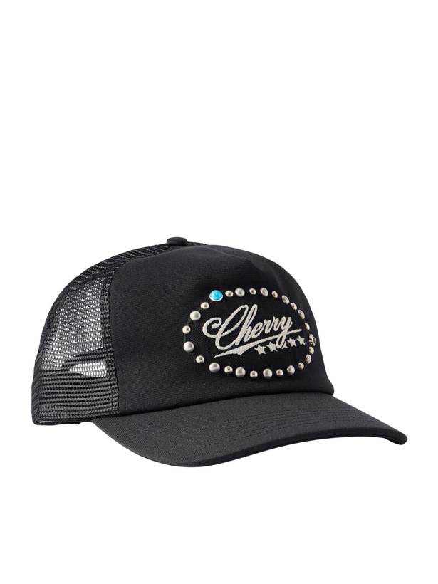 Photo: Cherry Los Angeles - 6 Star Logo-Embroidered Studded Canvas and Mesh Baseball Cap