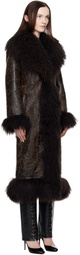 Saks Potts Brown Bonna Shearling Coat