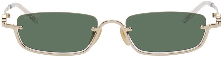Photo: Gucci Gold Rectangular Sunglasses