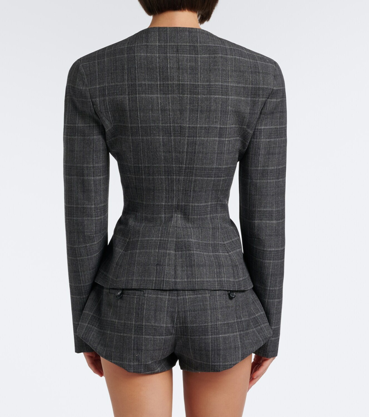 Magda Butrym Checked peplum virgin wool blazer