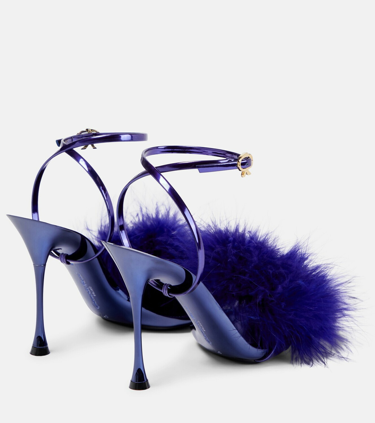 Gianvito Rossi - Feather-trimmed leather sandals