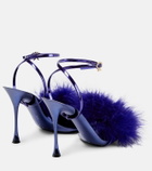 Gianvito Rossi - Feather-trimmed leather sandals