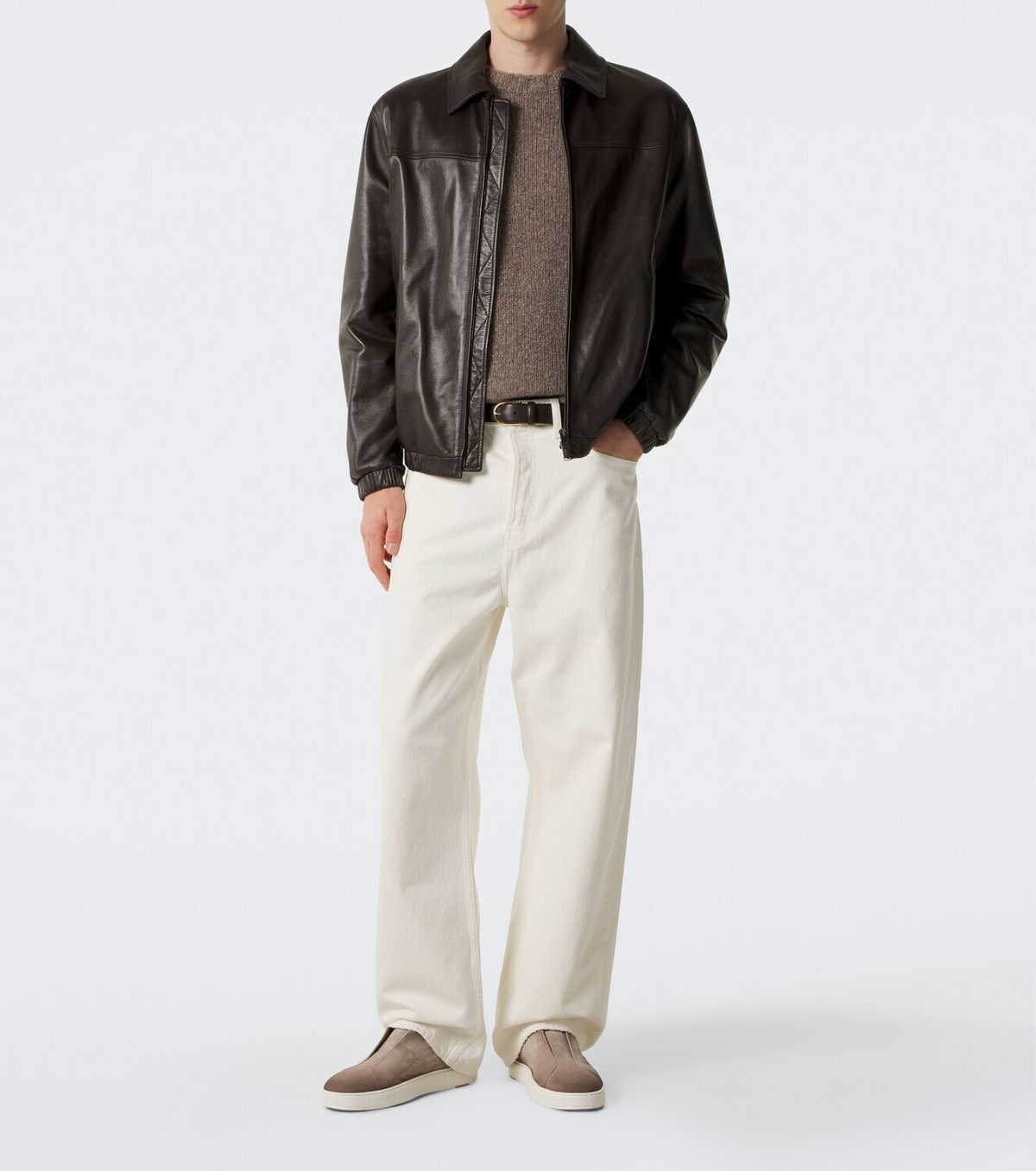 Santoni Victory suede slip-on shoes