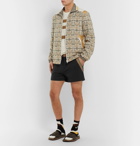 Fendi - Striped Cotton-Blend Tech-Jersey Shorts - Men - Black