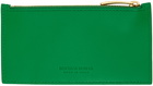 Bottega Veneta Green Intrecciato Zipped Card Holder