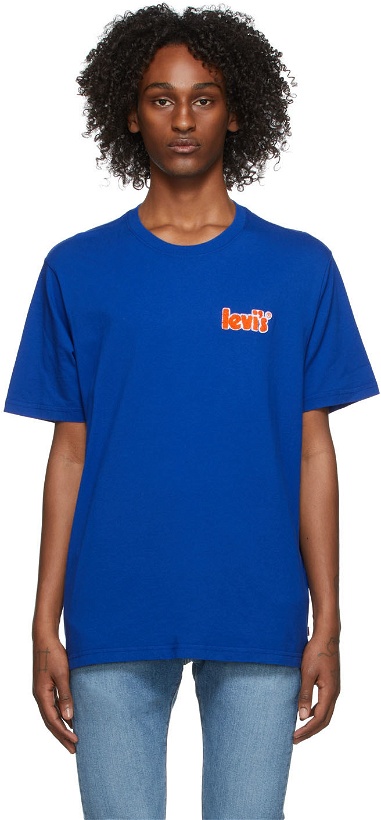 Photo: Levi's Blue Chenille Logo T-Shirt