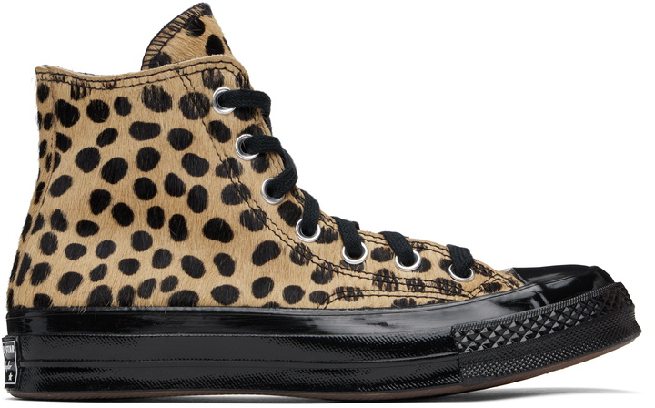 Photo: Converse Tan & Black Chuck 70 Pony Hair Sneakers