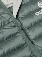 OSTRYA - Throwing Fits Sapwood Logo-Print Colour-Block Quilted Ripstop Hooded Down Jacket - Green