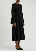 Simkhai Embellished Stretch-knit Midi Dress Black