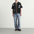 Wax London Men's Didcot Round Applique Vacation Shirt in Black/Multi