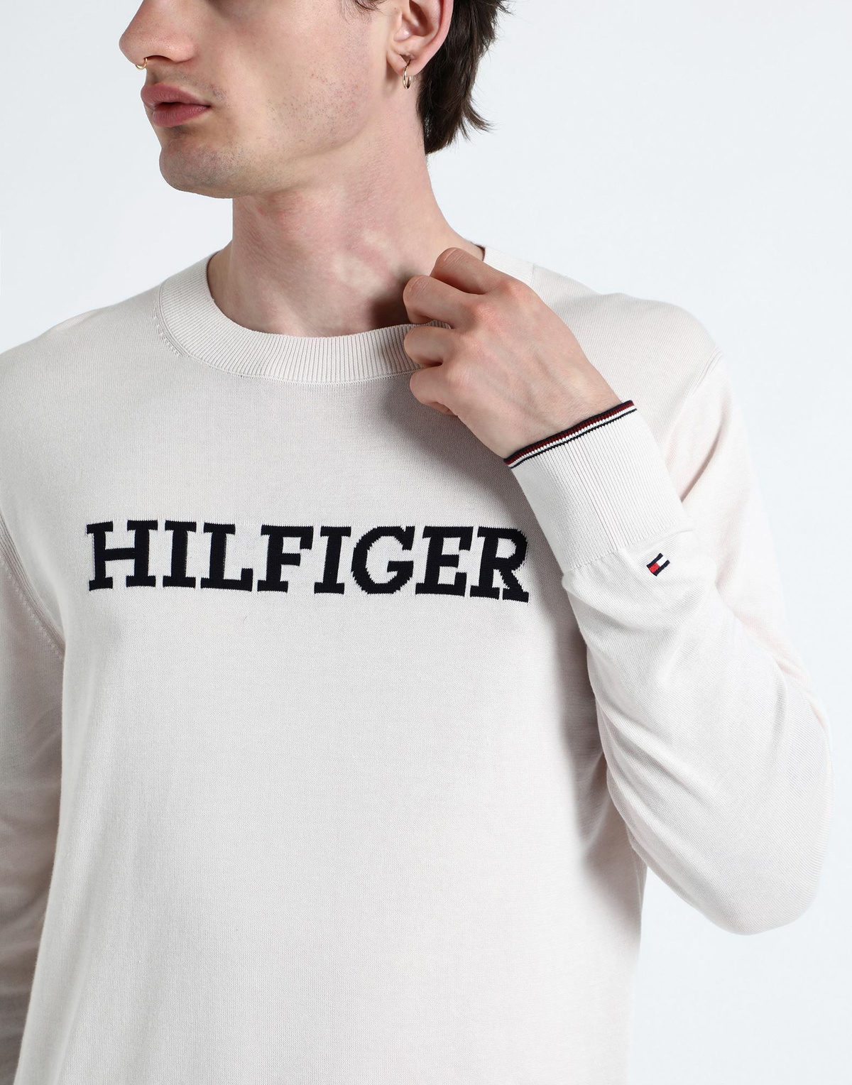 Tommy Hilfiger Mens Sweater Cream