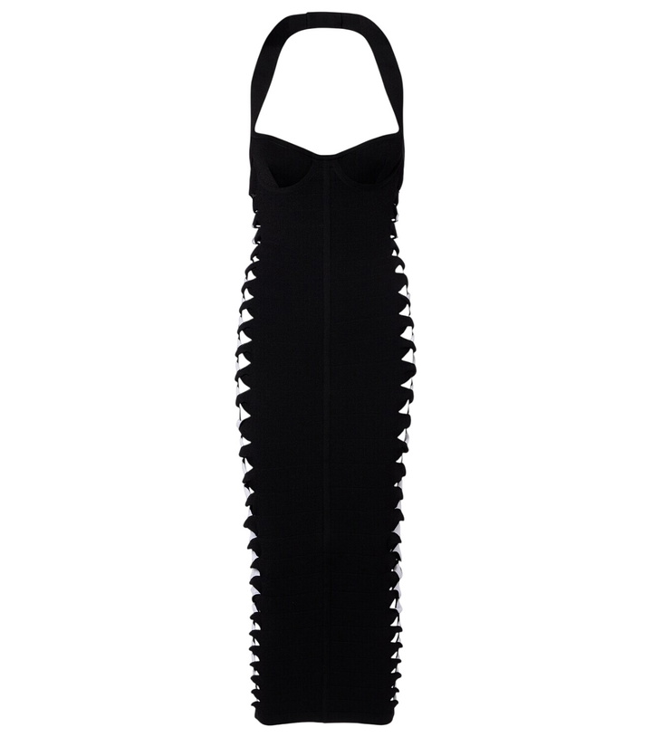 Photo: Balmain Cutout halterneck jersey midi dress