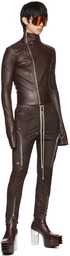 Rick Owens Burgundy Gary Leather Jacket