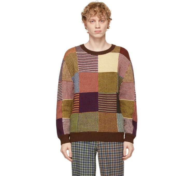 Photo: Bode Multicolor Knit Sampler Sweater