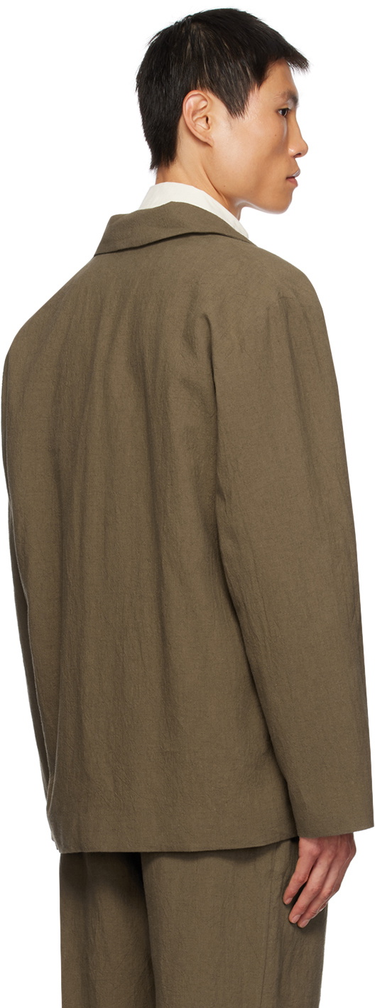 XENIA TELUNTS Brown Notched Lapel Blazer