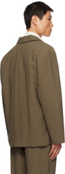 XENIA TELUNTS Brown Notched Lapel Blazer