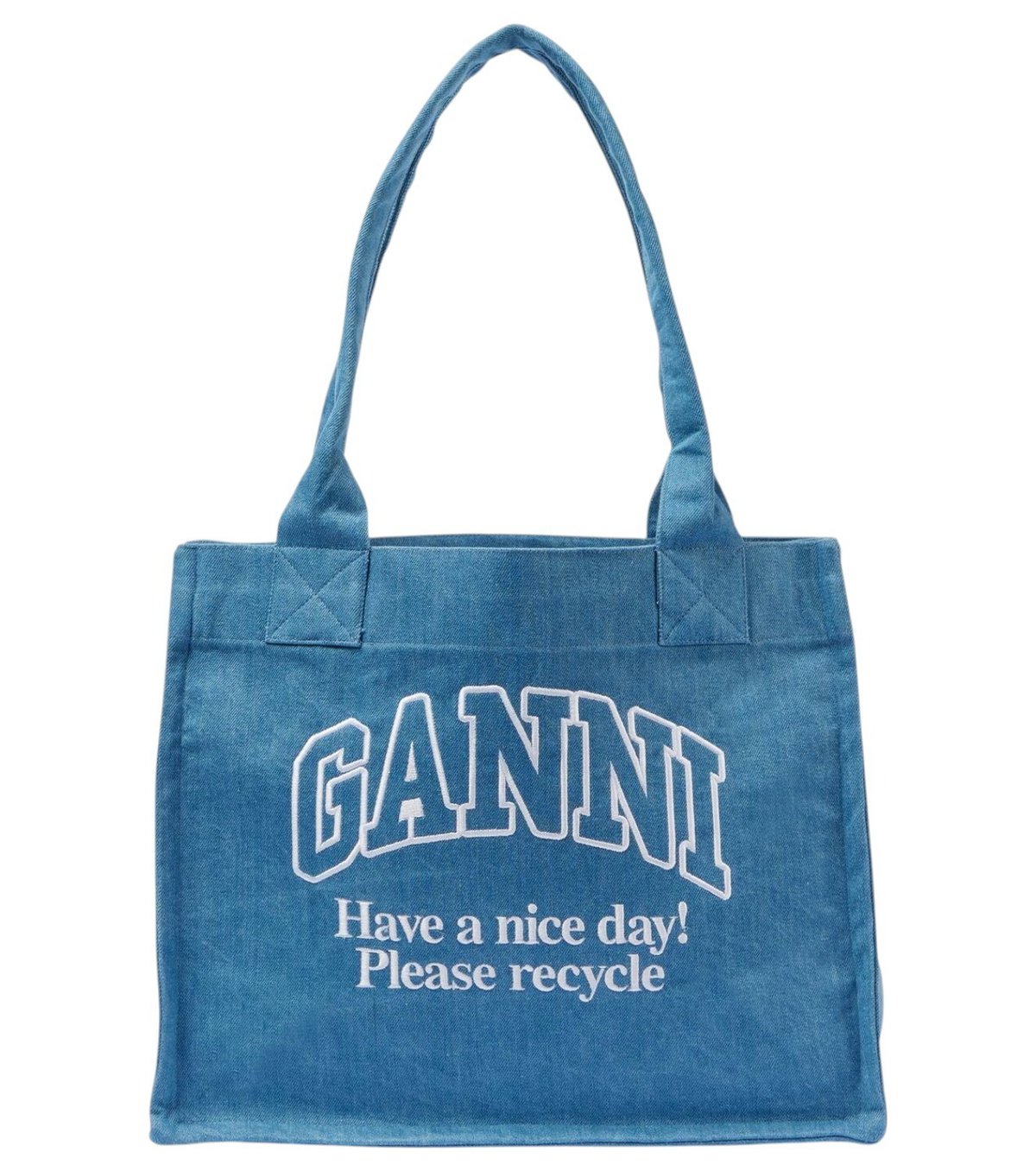 Ganni Logo denim tote bag GANNI
