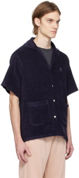 NEEDLES Navy Open Spread Collar Shirt