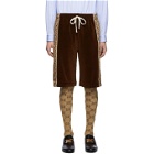 Gucci Brown Jacquard Logo Rhombus Shorts