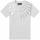 Neil Barrett Men's Oversized Ombre Fairisle Thunderbolt T-Shirt in Marble/Grey