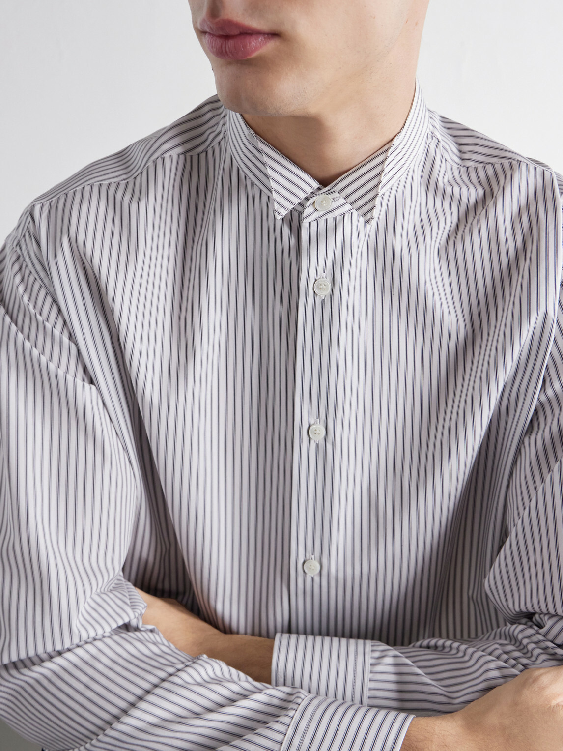 TOTEME - Striped Cotton-Poplin Shirt - White