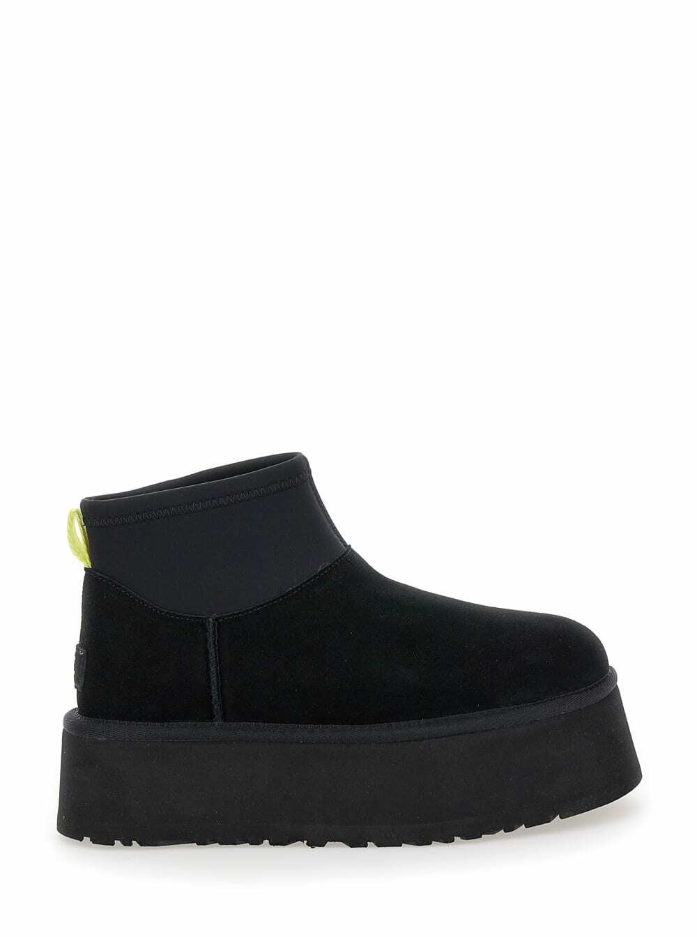 Blackugg Classic Mini Dipper Ankle Boots With Fabric Insert In Suede Woman