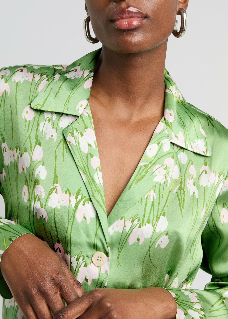 Bernadette Louis Floral-print Stretch-silk Pyjama Shirt Multi Print