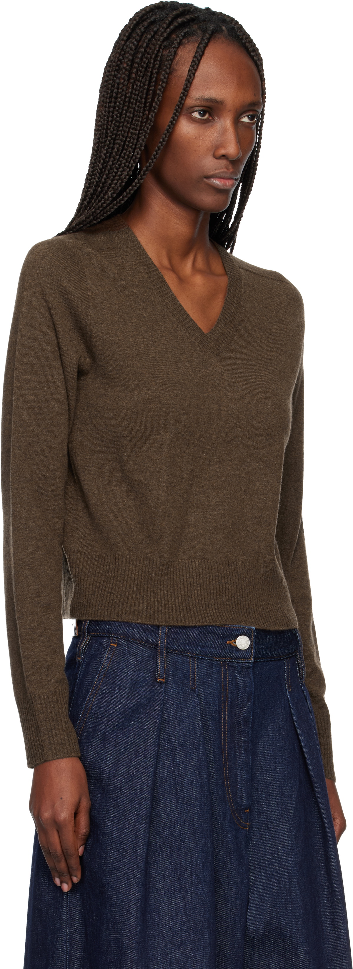 arch4 Brown Boston V-neck Sweater