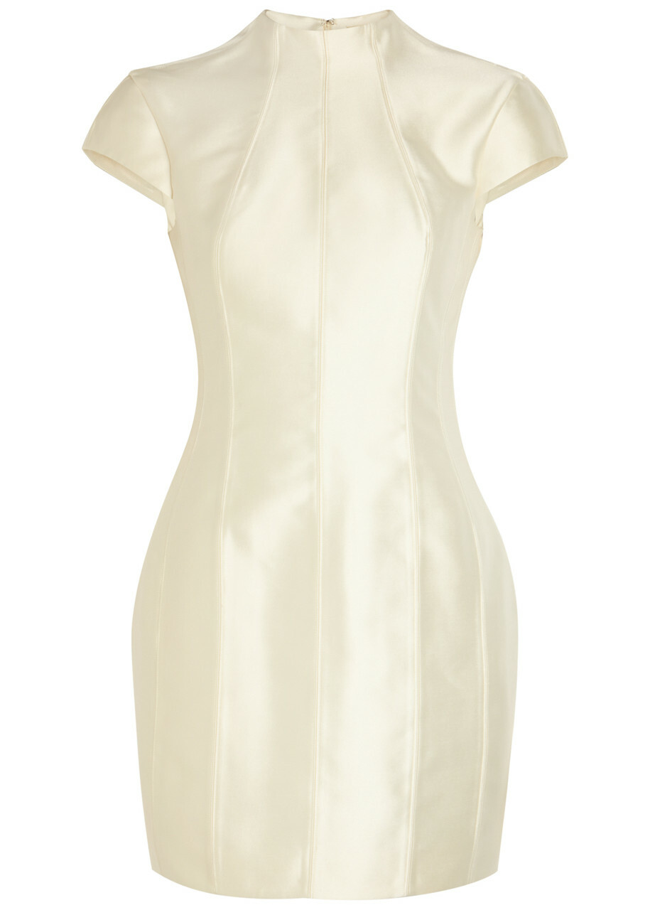DE LA Vali Zena Darted Crepe Mini Dress Ivory