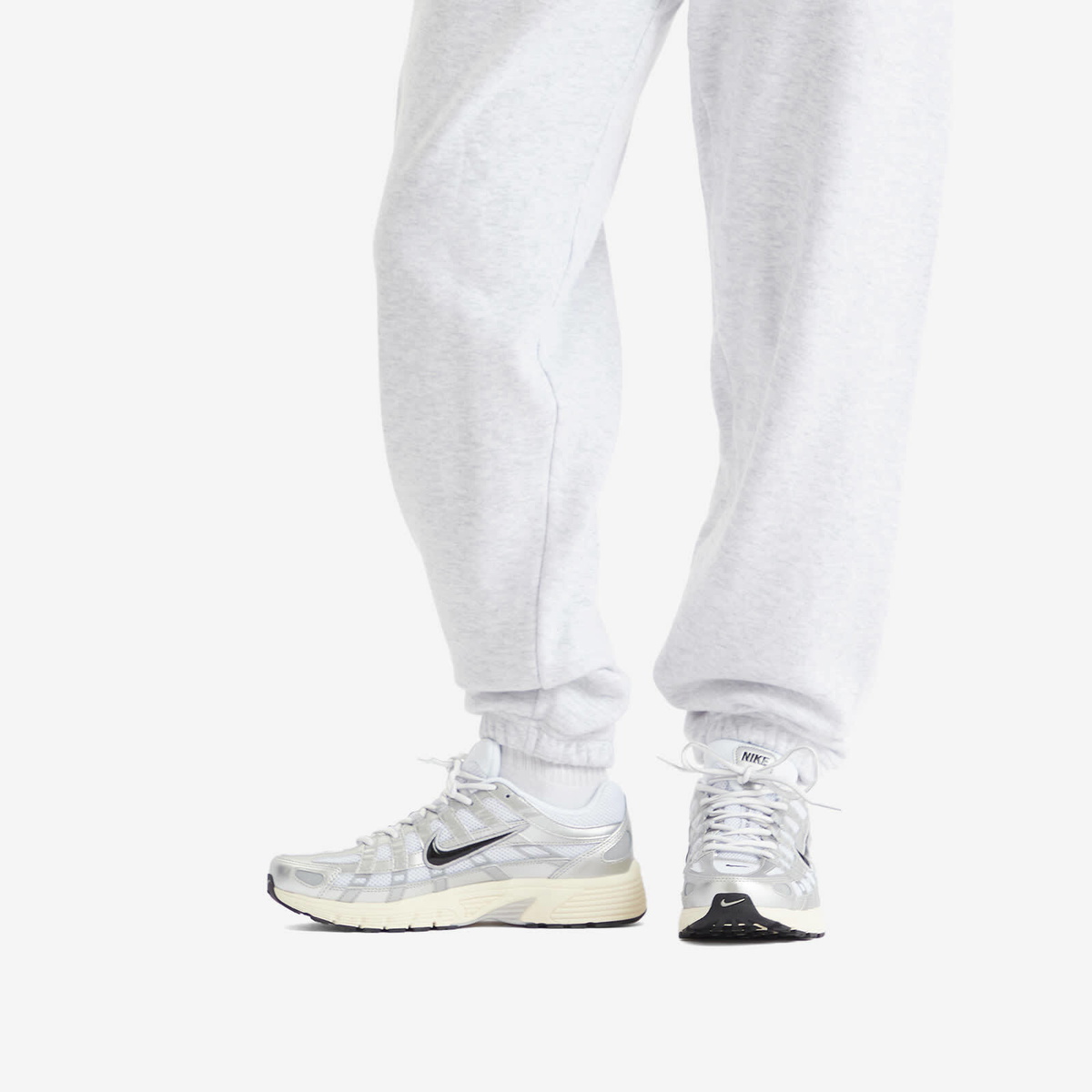 Nike P-6000 Sneaker in White/Black/Silver