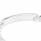 Gucci Men's Jewellery Tag Gourmette Chain Bracelet in Silver