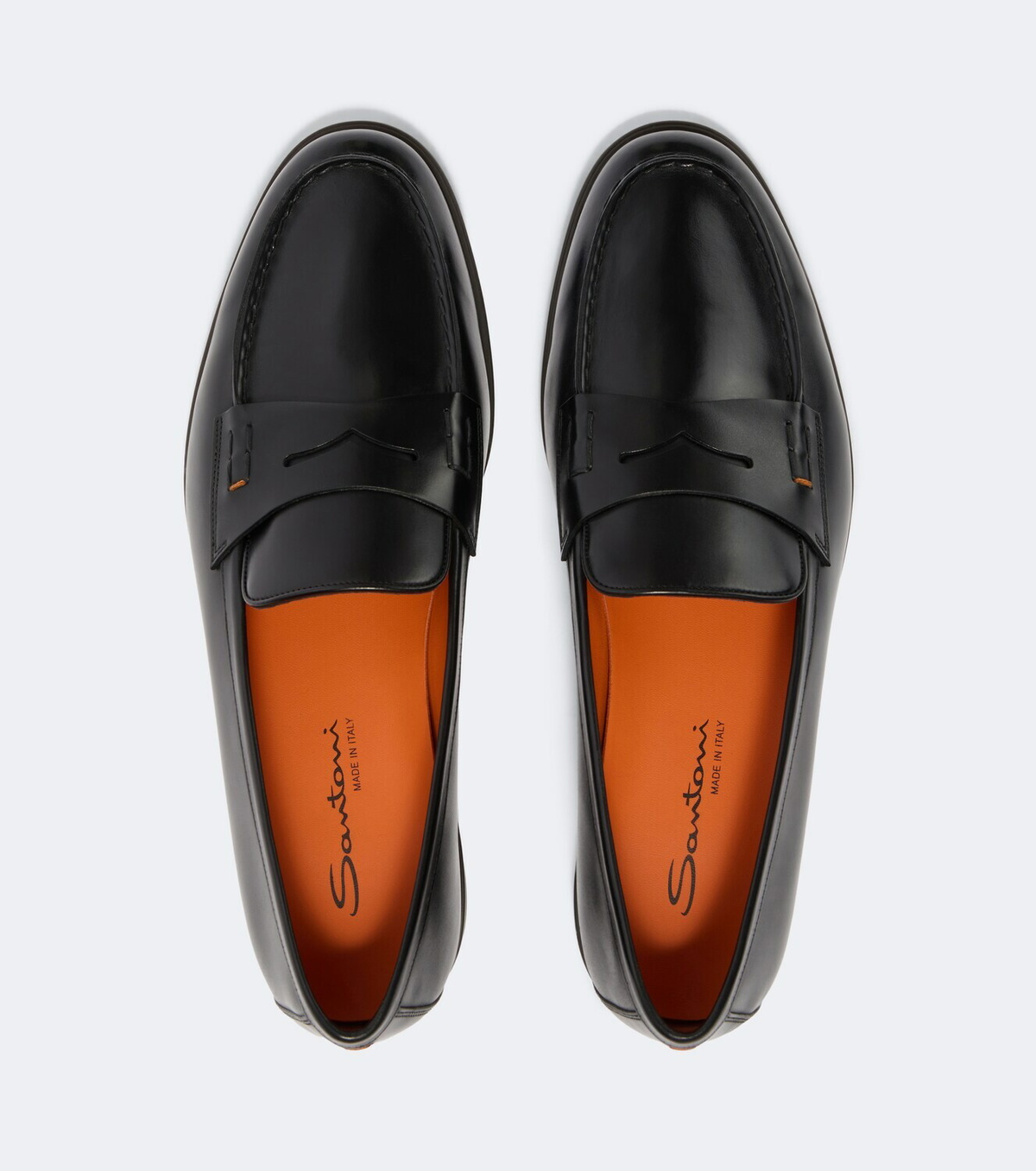 Santoni Milo leather penny loafers