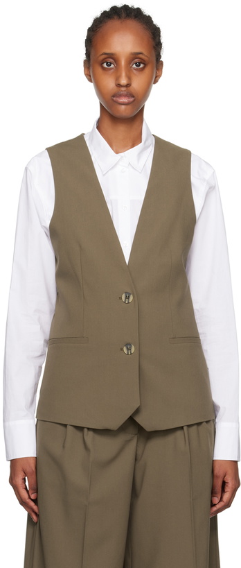 Photo: REMAIN Birger Christensen Brown V-Neck Vest