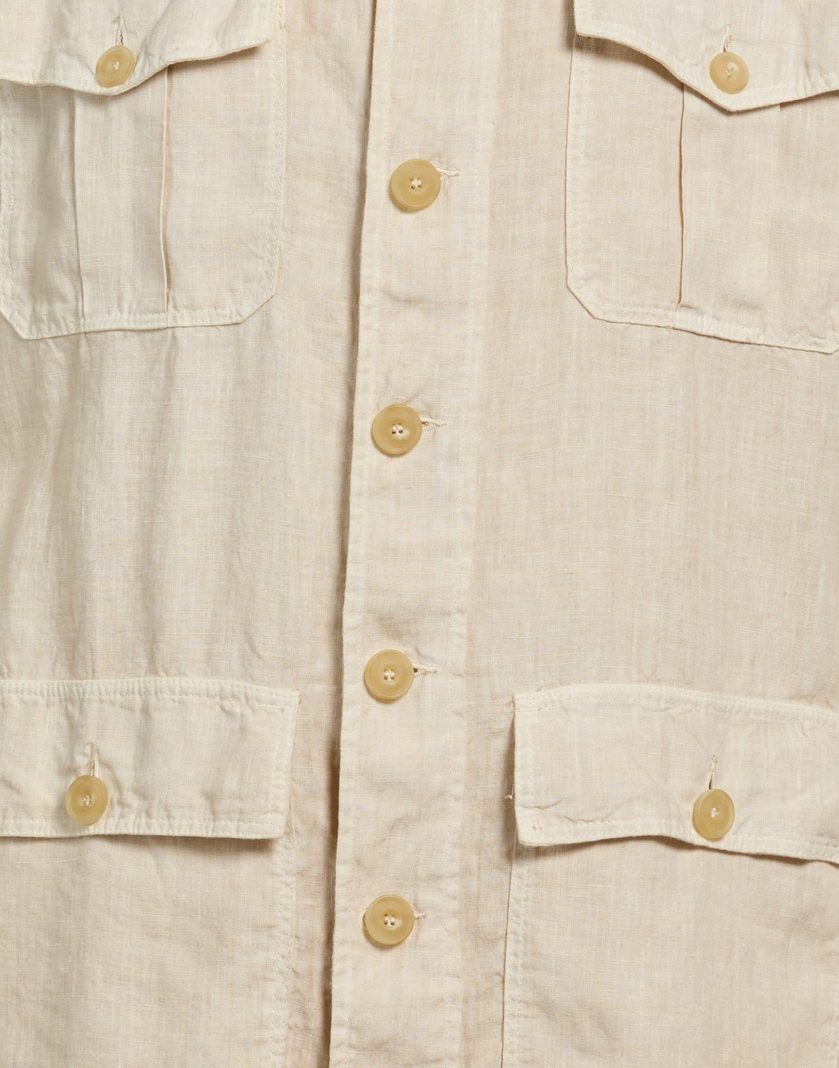 120% Lino Mens Shirt in Beige
