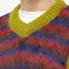 Brain Dead Men's Blurry Lines Alpaca Knit Vest in Brown Multi