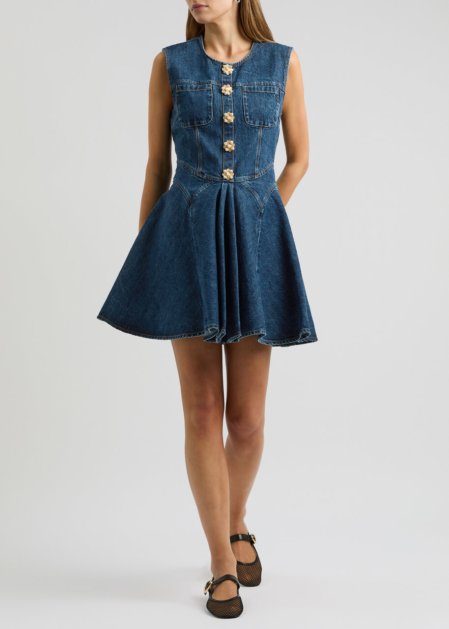 white christmas dresses Self-portrait - Indigo Crystal Trim Mini Dress