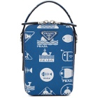 Prada Blue Small Whale Print Messenger Bag