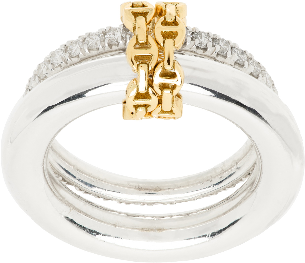 Spinelli Kilcollin Silver & Gold HOORSENBUHS Edition Virgo Pavé Hb Ring