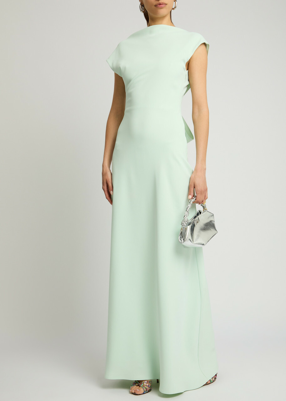Odd Muse Drape Back Twill Maxi Dress Mint
