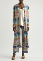 Missoni Zigzag-intarsia Metallic-knit Cardigan Silver