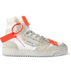 Off-White - Off-Court 3.0 Distressed Suede, Leather and Canvas High-Top Sneakers - White