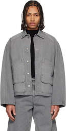 LE17SEPTEMBRE Gray Garment-Dyed Hunting Denim Jacket