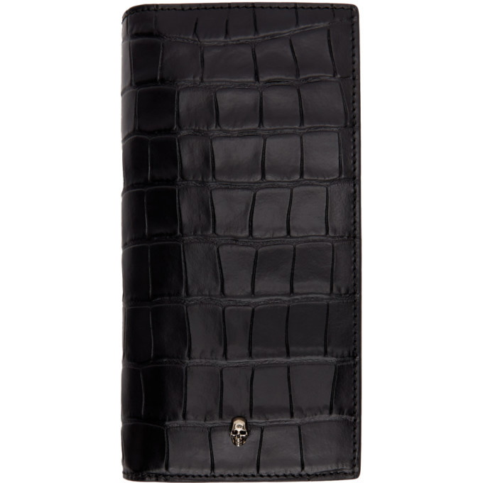 Photo: Alexander McQueen Black Croc Long Bifold Wallet