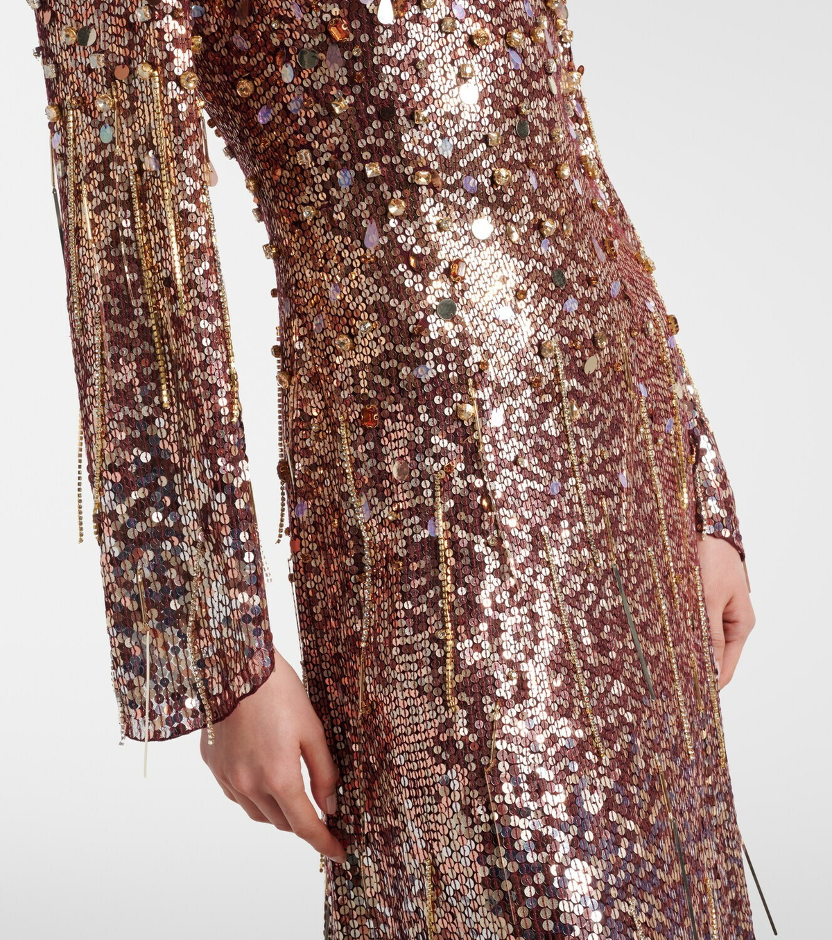 Jenny Packham Phara embellished fringed gown