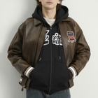 Avirex Men's Icon Leather Jacket in Vintage Brown